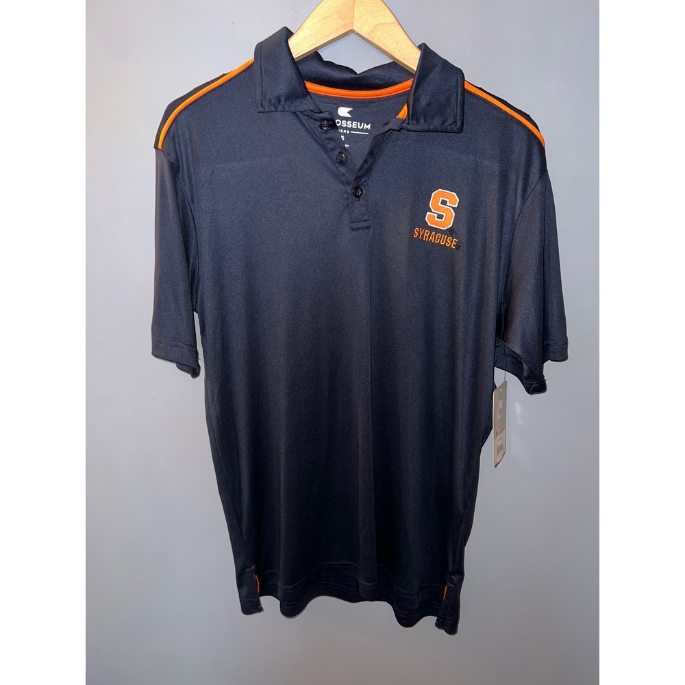 Colosseum Syracuse Orange Mens Small Navy Blue Performance Polo Shirt NWT